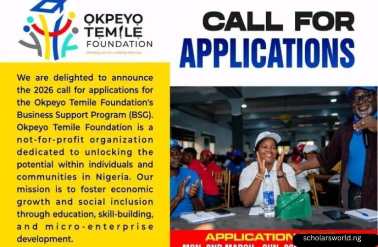Okpeyo Temile Foundation Business Support Grant 2026 | Apply Now