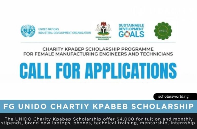 2026 Federal Ministry of Environment/UNIDO Charity Kpabep Scholarship (Fully Funded Opportunity)