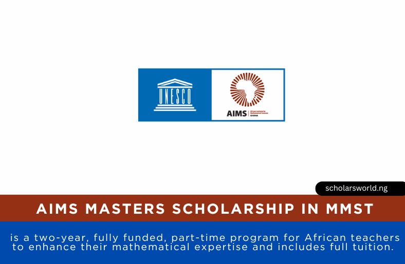 AIMS Masters Scholarship in MMST