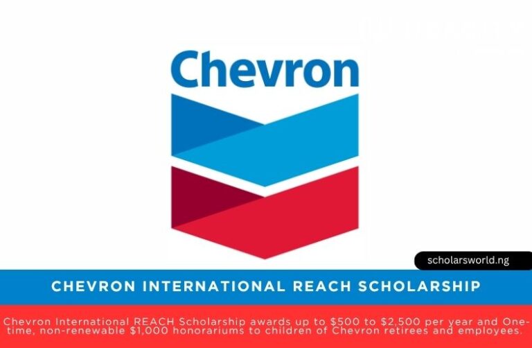 2026 Chevron International REACH Scholarship Program | Up to $2,500 Funding