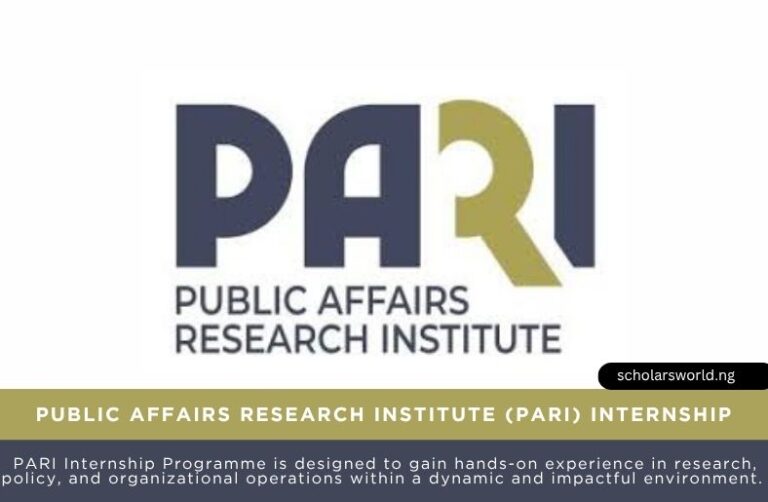 Public Affairs Research Institute (PARI) Internship Programme 2026 | Apply Now