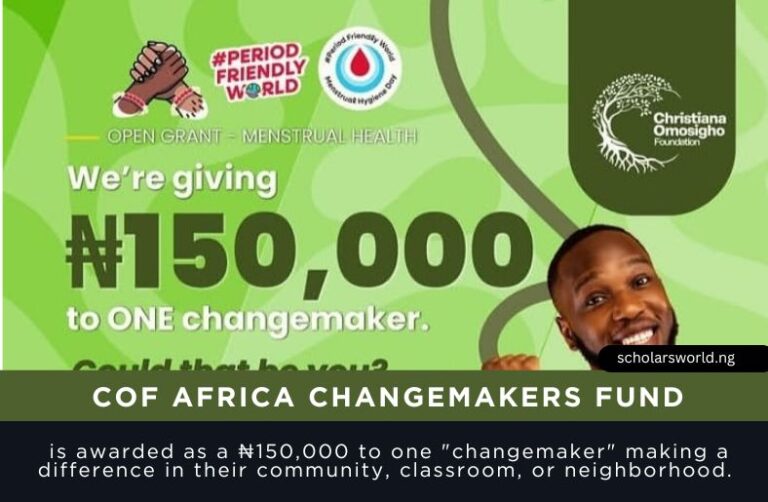 Christiana Omosigho Foundation COF Africa Changemakers Fund 2026: Applications Now Open