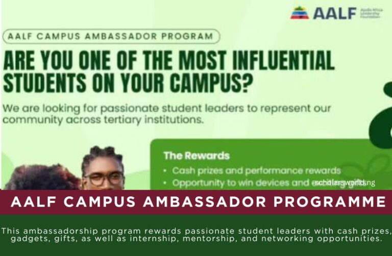 Apollo Africa Leadership Foundation (AALF) Campus Ambassadors Program 2026: Apply Now