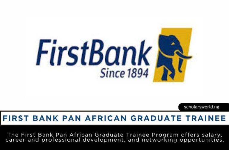 2026 First Bank Pan African Graduate Trainee Program: Career Opportunities