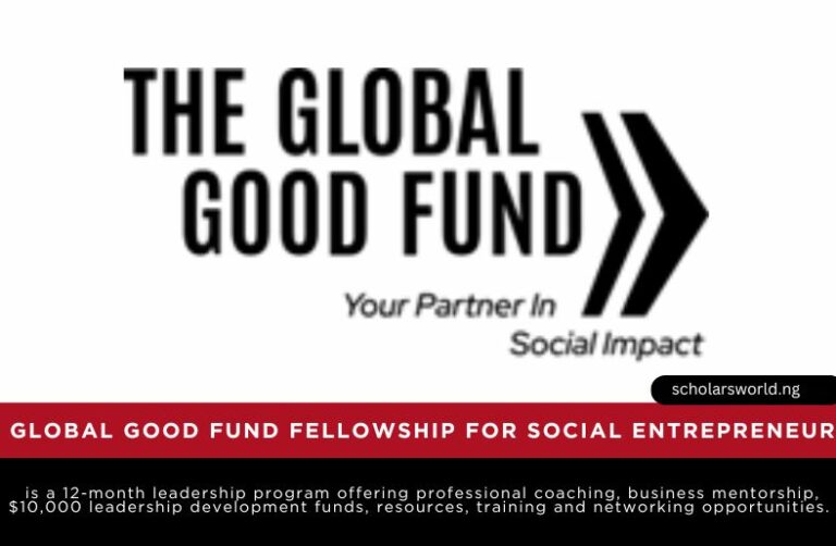 Global Good Fund Fellowship 2027: Application Requirements