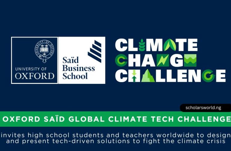 Oxford Saïd Global Climate Tech Challenge 2026: Innovation Challenge for High School Students