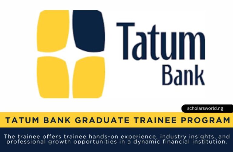 2026 Tatum Bank Graduate Trainee Program: How To Apply