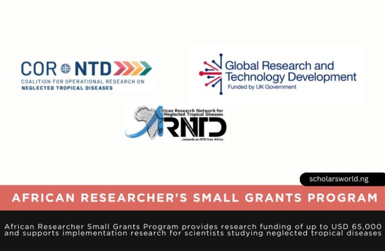 2026 African Researcher Small Grants Program (ARSG): Up to $65,000 Research Grants for African Researchers