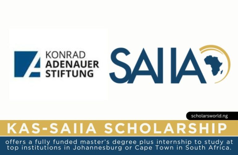 2027 KAS-SAIIA Scholarships in South Africa: Fully Funded