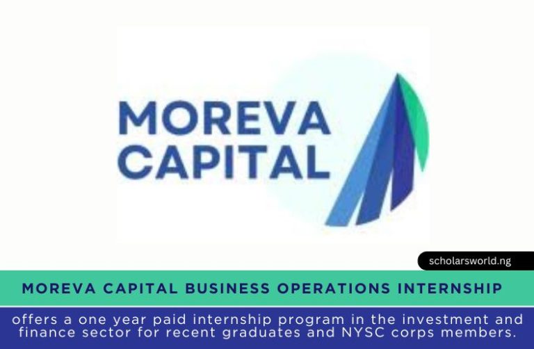Moreva Capital Business Operations Internship 2026: Paid Internship for NYSC Members
