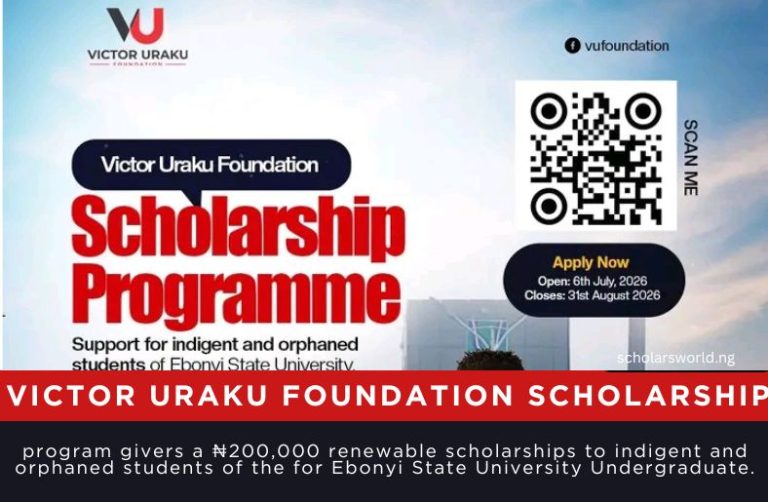 Victor Uraku Foundation Scholarship 2026: Win ₦200,000 Academic Funds