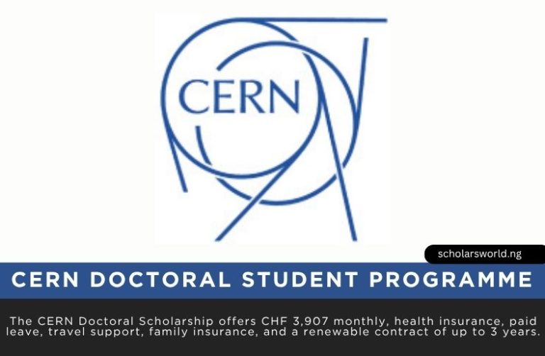 2027 CERN Doctoral Scholarship in Switzerland: Fully Funded