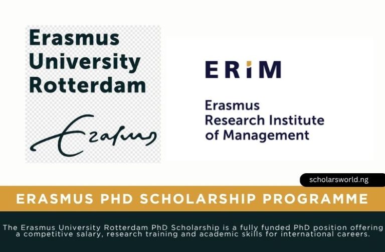 2027 Erasmus University Rotterdam PhD Scholarship Programme: Fully Funded