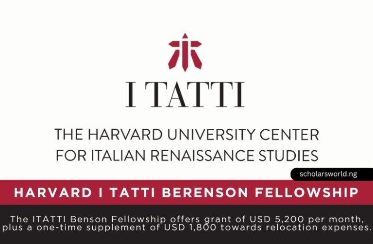 2027 Harvard University Berenson Fellowship in Italy: Fully Funded