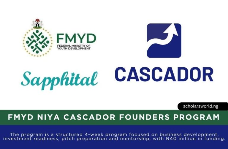 FMYD NiYA Cascador Founders Program 2026: Up to ₦40 Million Funding