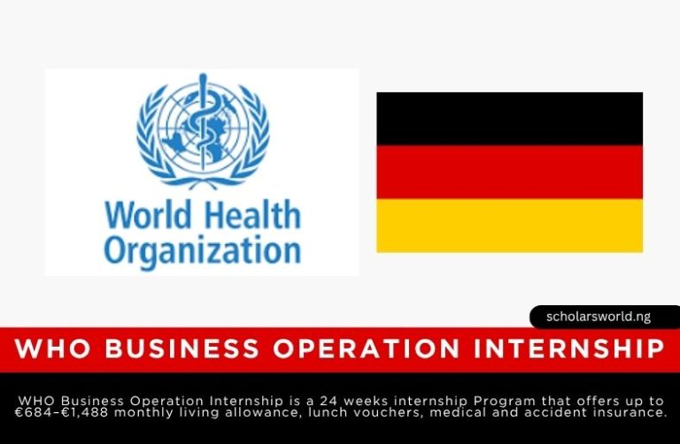 WHO Business Operation Internship in Germany 2027: How to Apply