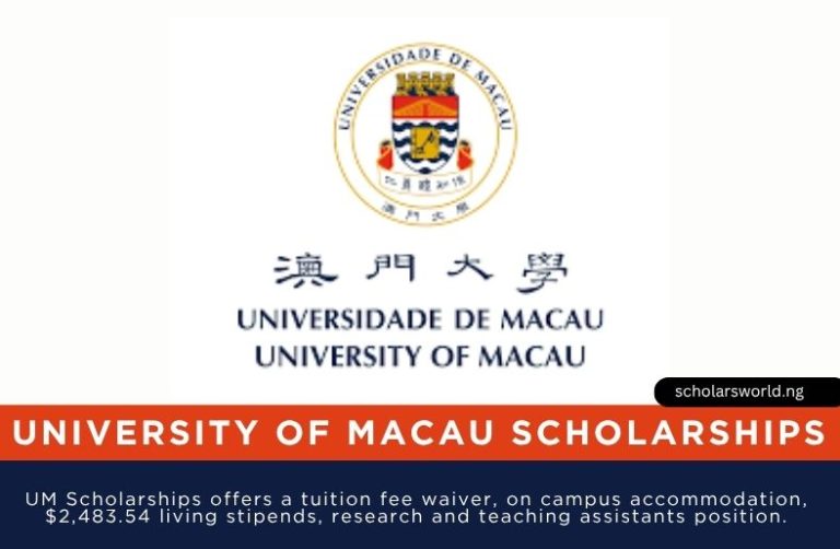 University of Macau Scholarships 2027 in China: How to Apply