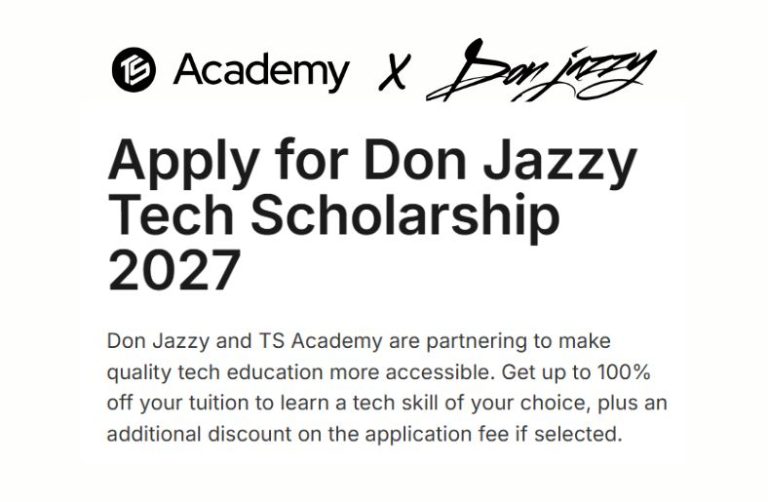 Don Jazzy Tech Scholarship 2027 by TS Academy For Nigerians