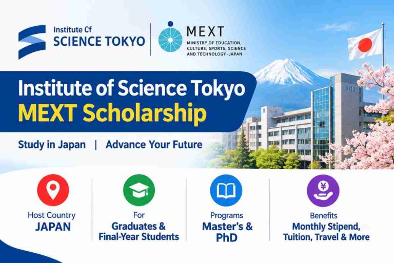 Institute of Science Tokyo MEXT Scholarship in Japan 2027 (Fully Funded)