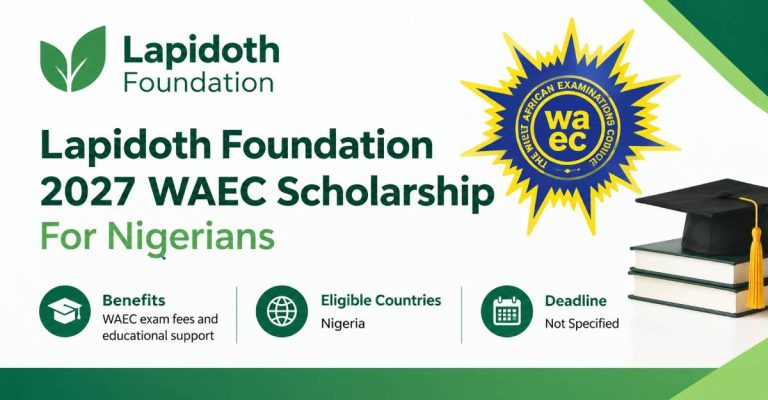 Lapidoth Foundation 2027 WAEC Scholarship For Nigerians