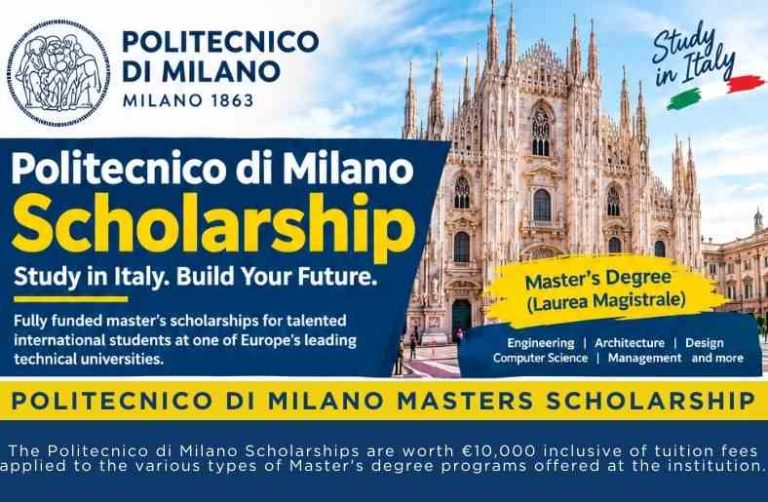 2027 Politecnico di Milano Scholarships in Italy (Fully Funded)