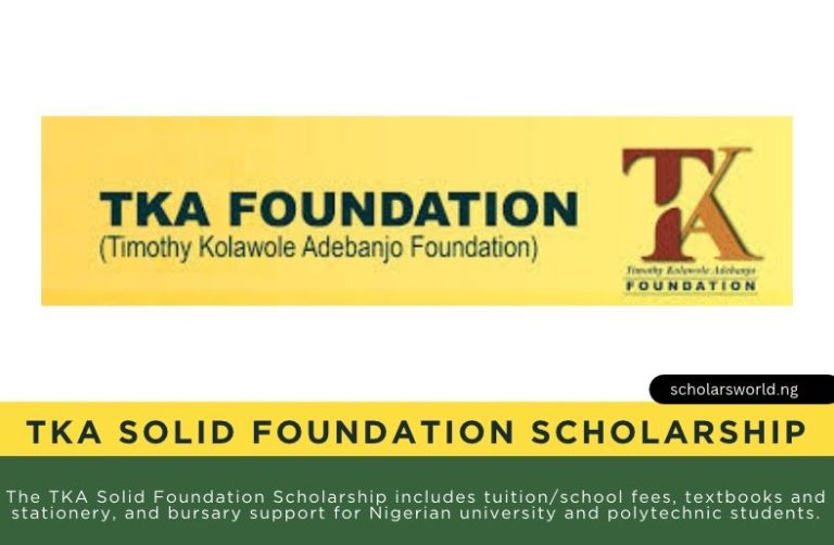 2027 TKA Solid Foundation Scholarship for University/Polytechnic Students