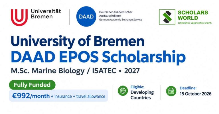 University of Bremen DAAD EPOS Scholarship in Marine Biology 2027 (Fully Funded)