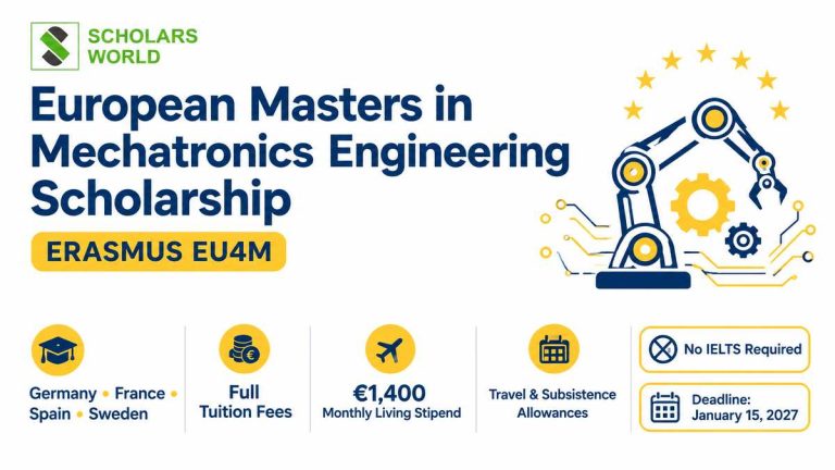 European Masters in Mechatronic Engineering Scholarship 2027–2029 (Erasmus Mundus EU4M)