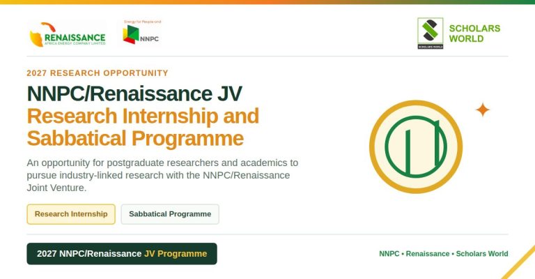 2027 NNPC/Renaissance JV Research Internship and Sabbatical Programme